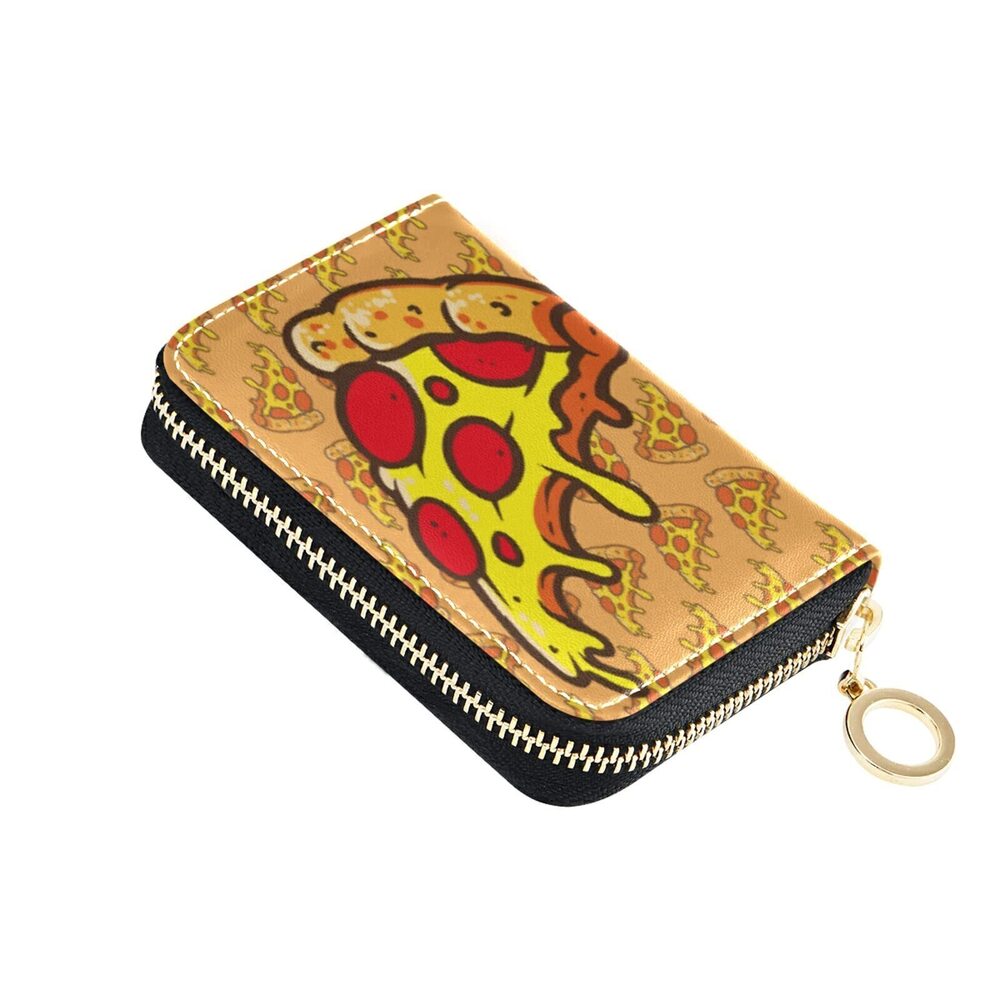 3332 Cartoon Funny Tasty Pizza Fast Food RFID Credit Card Wallet